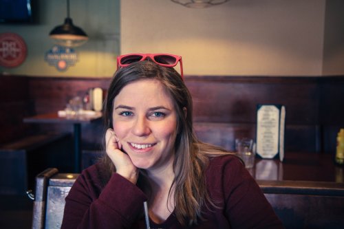 Julia Miller in the brew pub